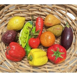 15 Large Handmade Paper Mache‎ Vegetables Kitchen Decor Folk Art Detailed Mexico